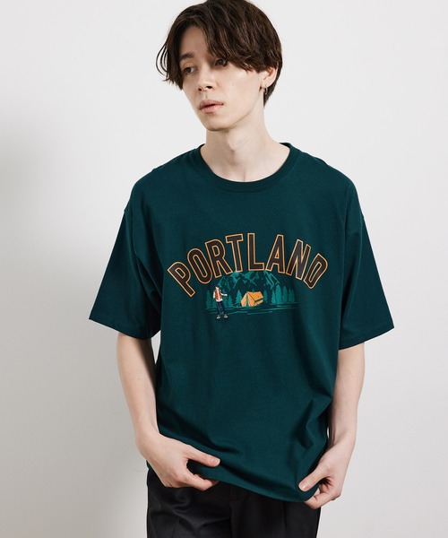 JUNRED（ジュンレッド）の「USAフロントカレッジTシャツ（Tシャツ/カットソー・メンズ・ワイン/グリーン/ホワイト・M/LL/L）」の6枚目の写真