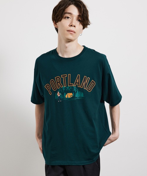 JUNRED（ジュンレッド）の「USAフロントカレッジTシャツ（Tシャツ/カットソー・メンズ・ワイン/グリーン/ホワイト・M/LL/L）」の7枚目の写真