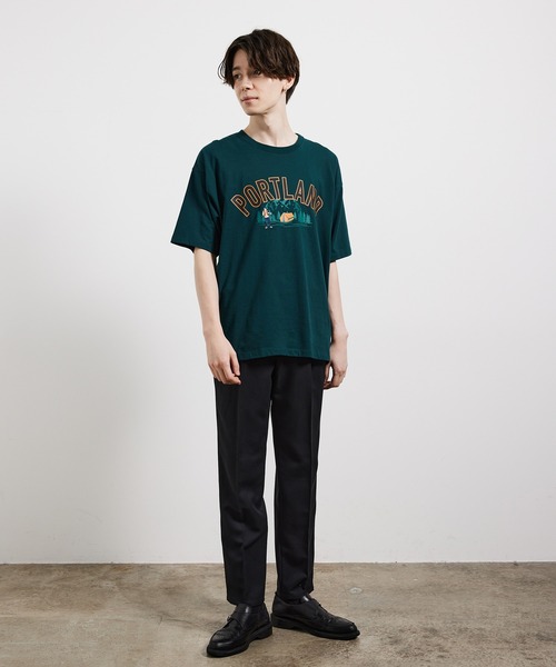 JUNRED（ジュンレッド）の「USAフロントカレッジTシャツ（Tシャツ/カットソー・メンズ・ワイン/グリーン/ホワイト・M/LL/L）」の13枚目の写真