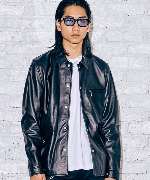 CRIMIE（クライミー）の「LAMB LEATHER COVERALL JACKET（ライダースジャケット・メンズ・ブラック・M/XXL/XL/L/S）」の8枚目の写真