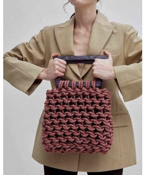 【美品】ALIENINA アリエニーナ MARGOTバッグ　ハンドバッグ　ウッド 美品】ALIENINA アリエニーナ MARGOTバッグ ハンドバッグ ウッド