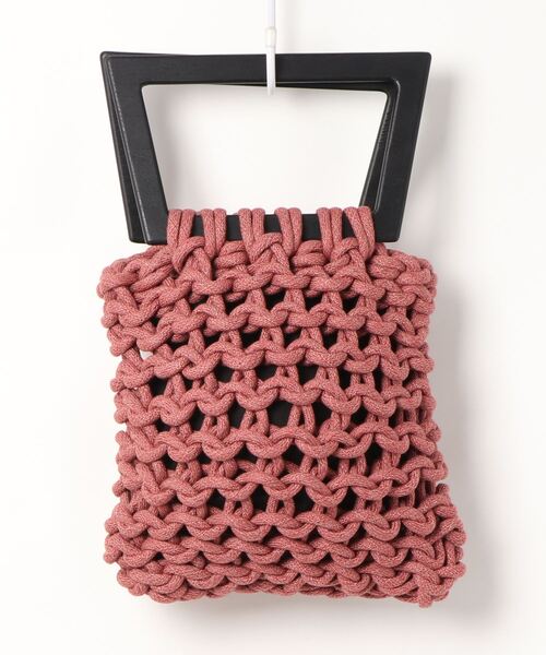 ALIENINA（アリエニーナ）の「【ALIENINA/アリエニーナ】ウッドハンドル ショルダー コットンロープ バッグ（ハンドバッグ・レディース・ライトグレー/エンジ/ベージュ/チョコ・FREE）」の15枚目の写真