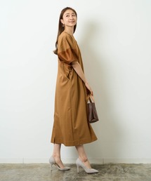 HERENCIA | 【WEB限定商品】異素材切替え バルーンスリーブ ワンピース(ワンピース)