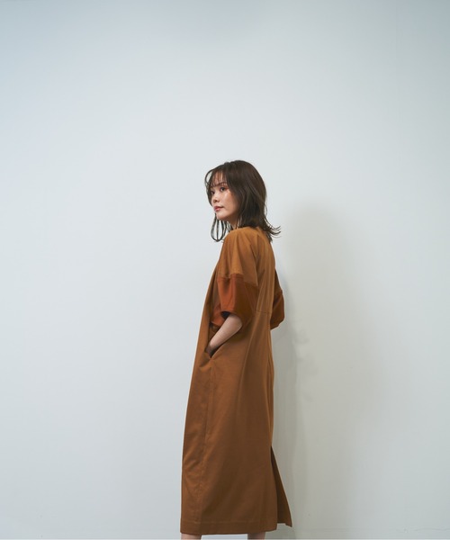 HERENCIA（ヘレンチア）の「【WEB限定商品】異素材切替え バルーンスリーブ  ボリュームスリーブ ワンピース（ワンピース・レディース・ダークベージュ/グレー系その他/ブラック・MEDIUM）」の15枚目の写真