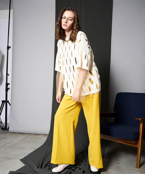 MAISON SPECIAL(メゾンスペシャル)の「スラッシュオーバーニットTシャツ【MAISON SPECIAL/メゾンスペシャル】(Tシャツ/カットソー・レディース・ホワイト/ブラック/グリーン・FREE)」の11枚目の写真