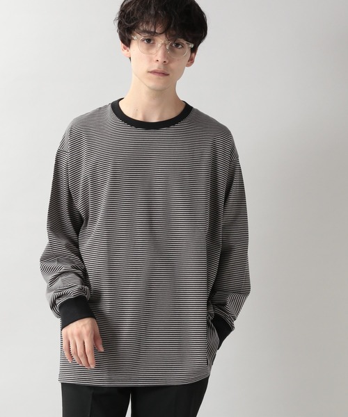 RAGEBLUE（レイジブルー）の「ベーシックボーダーロンT/217682（Tシャツ/カットソー・メンズ・ブラック/ダークブラウン・LARGE/MEDIUM）」の8枚目の写真