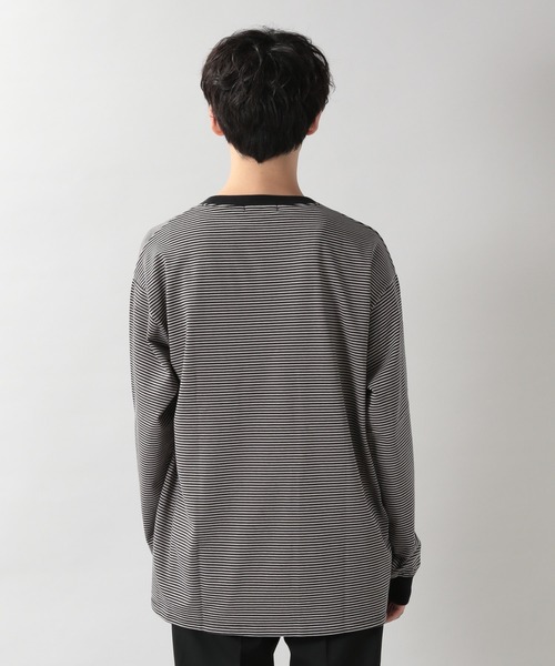 RAGEBLUE（レイジブルー）の「ベーシックボーダーロンT/217682（Tシャツ/カットソー・メンズ・ブラック/ダークブラウン・LARGE/MEDIUM）」の3枚目の写真