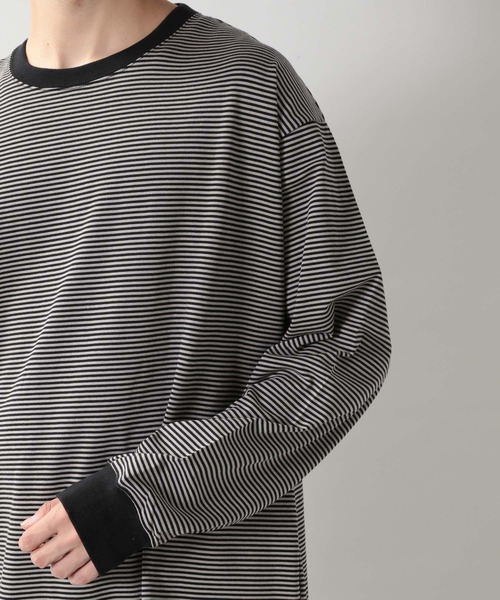 RAGEBLUE（レイジブルー）の「ベーシックボーダーロンT/217682（Tシャツ/カットソー・メンズ・ブラック/ダークブラウン・LARGE/MEDIUM）」の13枚目の写真