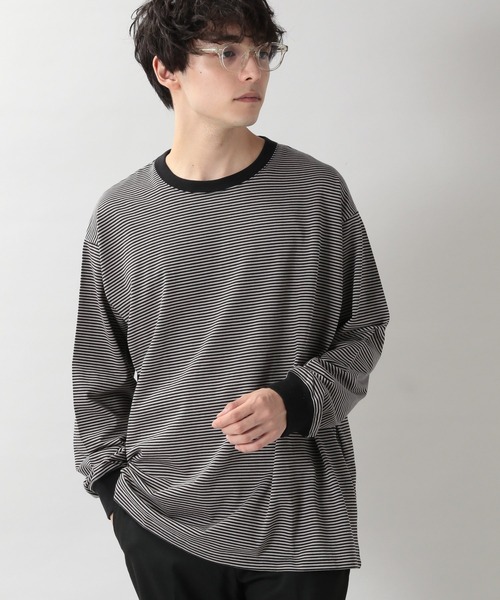 RAGEBLUE（レイジブルー）の「ベーシックボーダーロンT/217682（Tシャツ/カットソー・メンズ・ブラック/ダークブラウン・LARGE/MEDIUM）」の15枚目の写真