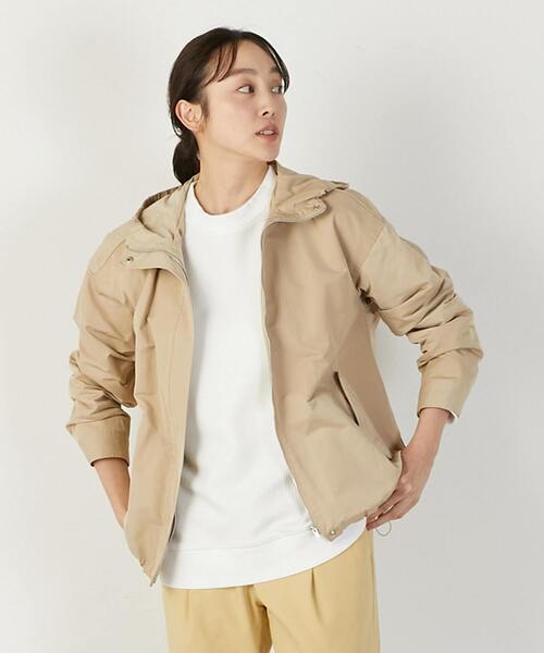 MELROSE claire（メルローズ クレール）の「【スタンドフードマウンテンパーカー】（ブルゾン・レディース・ベージュ/ブルー系その他/オフホワイト・FREE）」の2枚目の写真