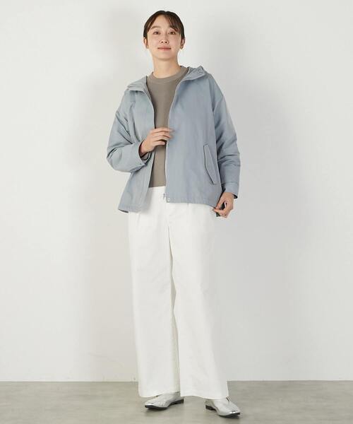 MELROSE claire（メルローズ クレール）の「【スタンドフードマウンテンパーカー】（ブルゾン・レディース・ベージュ/ブルー系その他/オフホワイト・FREE）」の7枚目の写真