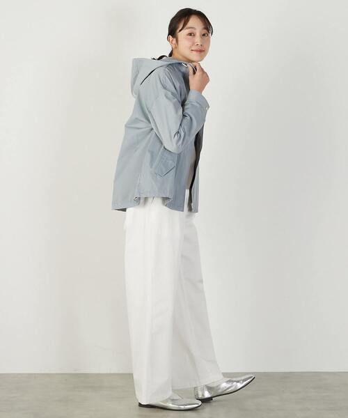 MELROSE claire（メルローズ クレール）の「【スタンドフードマウンテンパーカー】（ブルゾン・レディース・ベージュ/ブルー系その他/オフホワイト・FREE）」の5枚目の写真