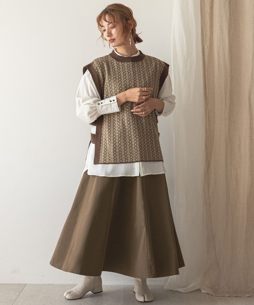 rectangle（レクタングル）の「ボリュームフレアロングスカート（スカート・レディース・ブラック/ブラウン・FREE）」の21枚目の写真