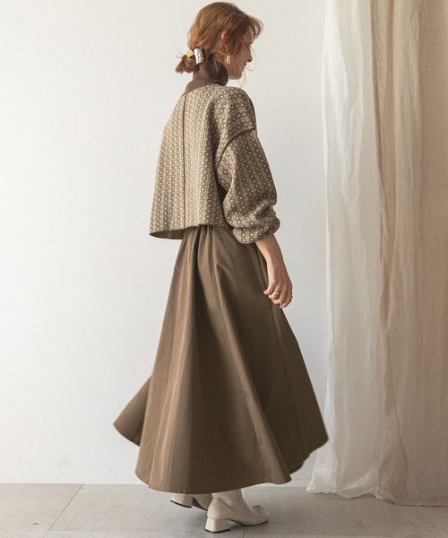 rectangle（レクタングル）の「ボリュームフレアロングスカート（スカート・レディース・ブラック/ブラウン・FREE）」の5枚目の写真