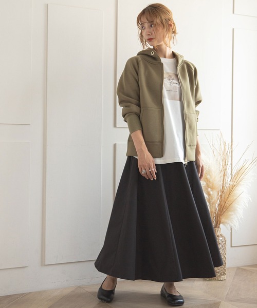 rectangle（レクタングル）の「ボリュームフレアロングスカート（スカート・レディース・ブラック/ブラウン・FREE）」の11枚目の写真
