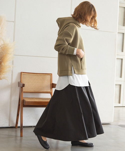rectangle（レクタングル）の「ボリュームフレアロングスカート（スカート・レディース・ブラック/ブラウン・FREE）」の6枚目の写真