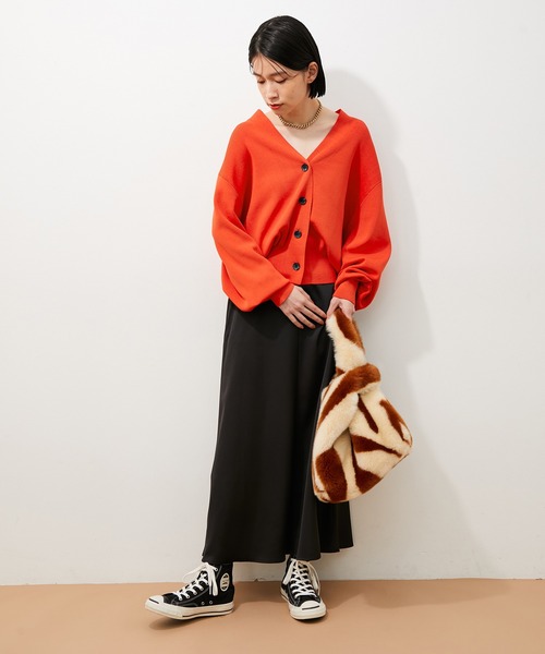 ADAM ET ROPE'（アダムエロペ）の「【アウトレット店舗・WEB限定】コクーンカーディガン（カーディガン/ボレロ・レディース・キナリ/グリーン/レッド・FREE）」の12枚目の写真