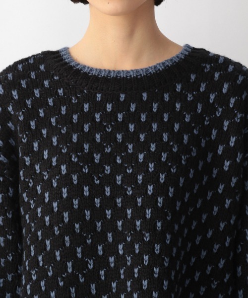 LOWRYS FARM（ローリーズファーム）の「２ＷＡＹ柄ショートニットプルオーバーカーディガン　236943（ニット/セーター・レディース・ブルー/グリーン/アイボリー/ブラック/ブラウン・FREE）」の6枚目の写真