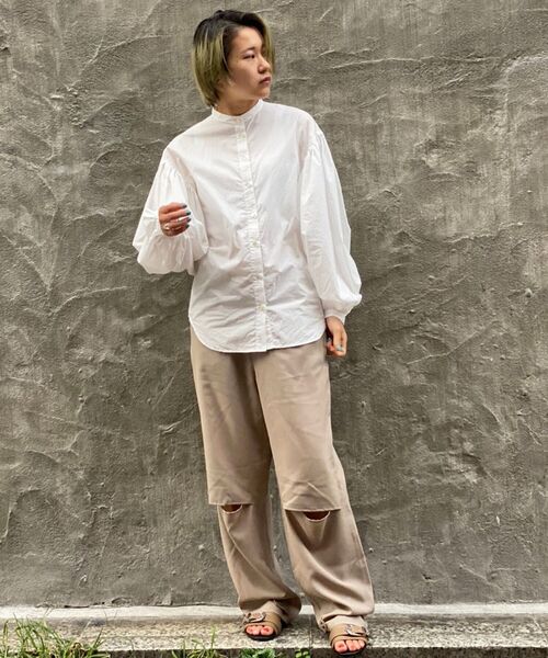 Toironier（トワロニエ）の「Toironier(トワロニエ ) ボリュームスリーブシャツ　volume sleeve SHT（シャツ/ブラウス・レディース・ホワイト/グレー・FREE）」の18枚目の写真