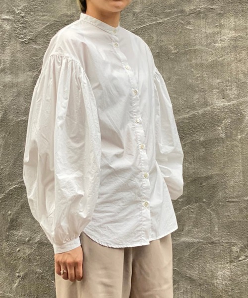 Toironier（トワロニエ）の「Toironier(トワロニエ ) ボリュームスリーブシャツ　volume sleeve SHT（シャツ/ブラウス・レディース・ホワイト/グレー・FREE）」の10枚目の写真