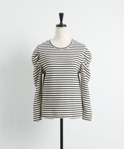 &. NOSTALGIA（アンドドットノスタルジア）の「【美香さんコラボ】肩タックニットソープルオーバー（ニット/セーター・レディース・ブラック×ホワイト/ブラック/ラベンダー/ブラウン系その他・FREE）」の22枚目の写真