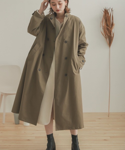 SENSE OF PLACE by URBAN RESEARCH（センスオブプレイスバイアーバンリサーチ）の「スタンドカラーコート（その他アウター・レディース・チャコールグレー/ベージュ/カーキ・ONE）」の3枚目の写真