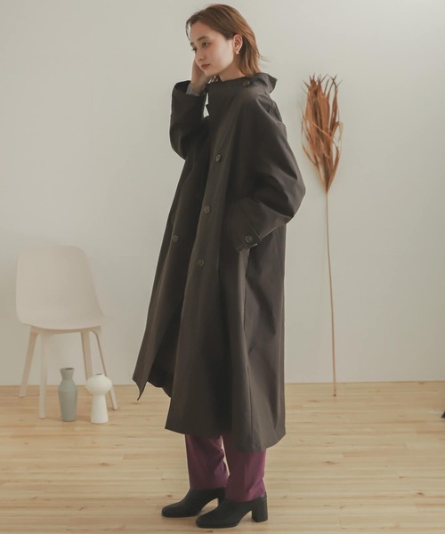 SENSE OF PLACE by URBAN RESEARCH（センスオブプレイスバイアーバンリサーチ）の「スタンドカラーコート（その他アウター・レディース・チャコールグレー/ベージュ/カーキ・ONE）」の4枚目の写真