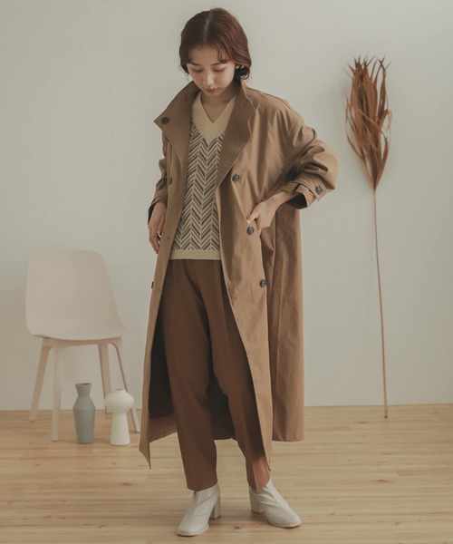 SENSE OF PLACE by URBAN RESEARCH（センスオブプレイスバイアーバンリサーチ）の「スタンドカラーコート（その他アウター・レディース・チャコールグレー/ベージュ/カーキ・ONE）」の9枚目の写真