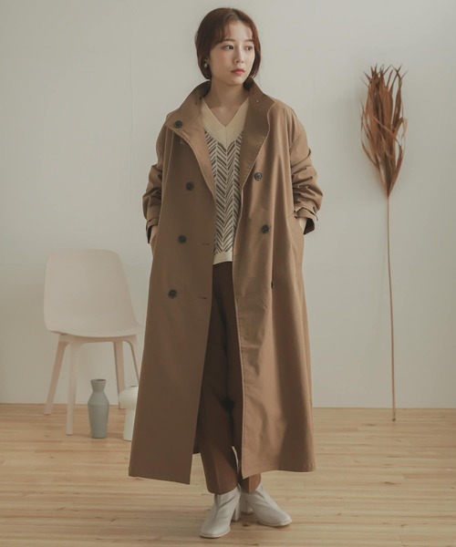 SENSE OF PLACE by URBAN RESEARCH（センスオブプレイスバイアーバンリサーチ）の「スタンドカラーコート（その他アウター・レディース・チャコールグレー/ベージュ/カーキ・ONE）」の18枚目の写真