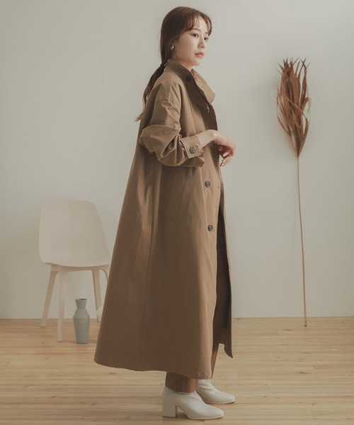 SENSE OF PLACE by URBAN RESEARCH（センスオブプレイスバイアーバンリサーチ）の「スタンドカラーコート（その他アウター・レディース・チャコールグレー/ベージュ/カーキ・ONE）」の14枚目の写真