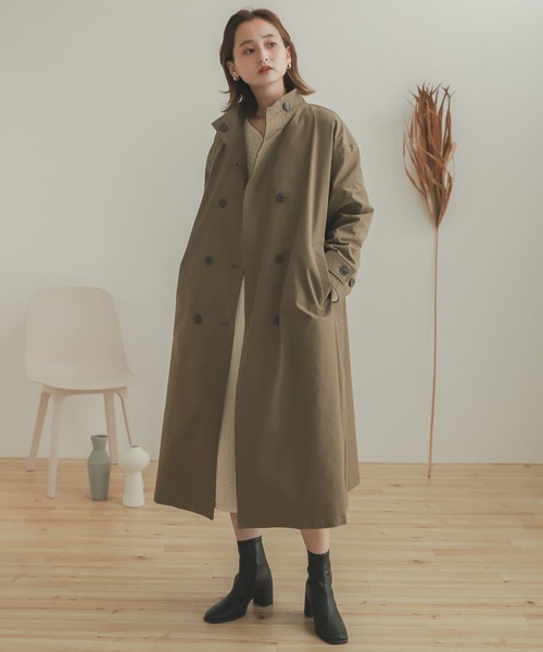 SENSE OF PLACE by URBAN RESEARCH（センスオブプレイスバイアーバンリサーチ）の「スタンドカラーコート（その他アウター・レディース・チャコールグレー/ベージュ/カーキ・ONE）」の15枚目の写真