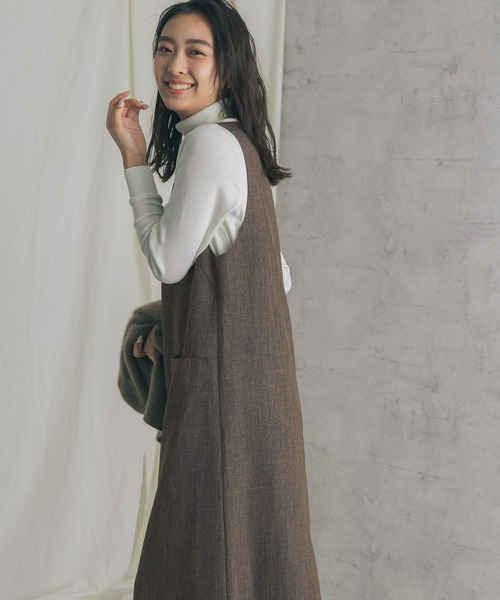 URBAN RESEARCH ROSSO WOMEN（アーバンリサーチ　ロッソ）の「『WEB/一部店舗限定』ツイードジャンパーワンピース（ワンピース・レディース・ブラウン/グレー・38/36）」の7枚目の写真