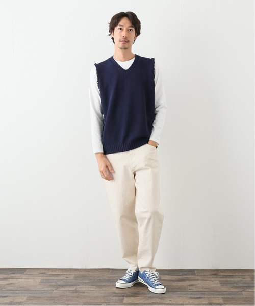 417 EDIFICE（フォーワンセブンエディフィス）の「【FDS / フェイマス デパートメント ストア】 Vネックニットベスト（ベスト・メンズ・グレー/ネイビー・LARGE/MEDIUM）」の9枚目の写真