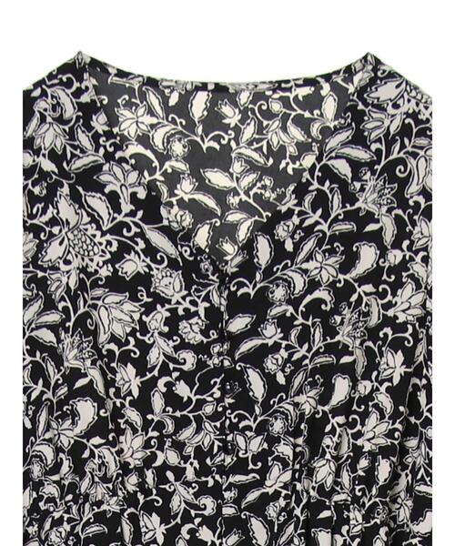 koe（コエ）の「【回収商品】袖ドロスト花柄プリントマキシワンピース*（ワンピース・レディース・ブラック/ネイビー・FREE）」の12枚目の写真