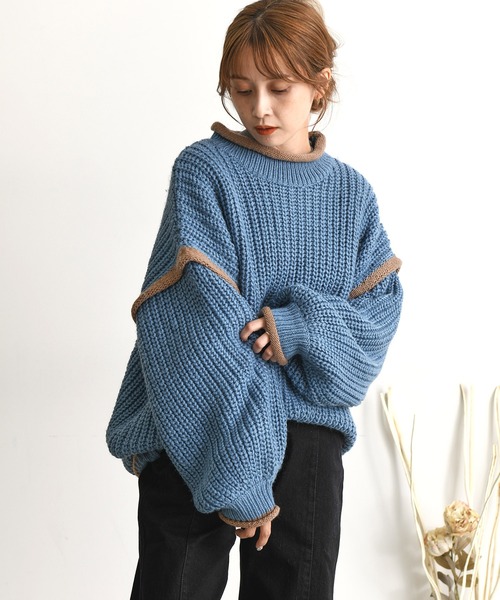 Dita(ディータ)の「21AW ウォッシャブルロビングヤーンボリュームニット(ニット/セーター・レディース・ベージュ/グレー/ブルー・M/L)」の1枚目の写真