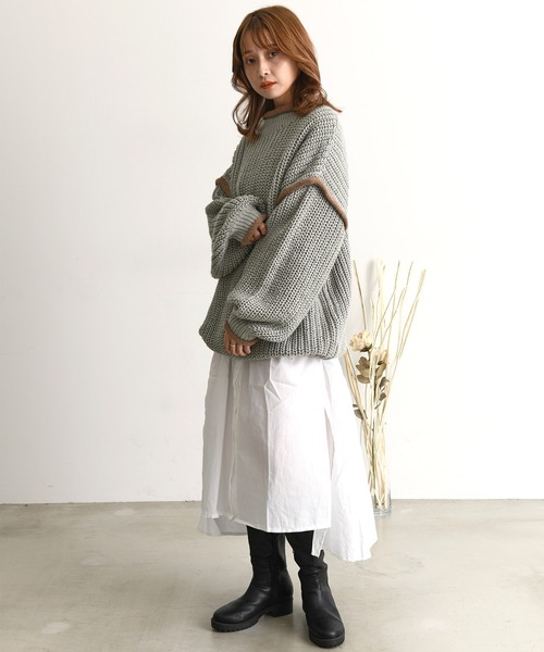 Dita(ディータ)の「21AW ウォッシャブルロビングヤーンボリュームニット(ニット/セーター・レディース・ベージュ/グレー/ブルー・M/L)」の9枚目の写真