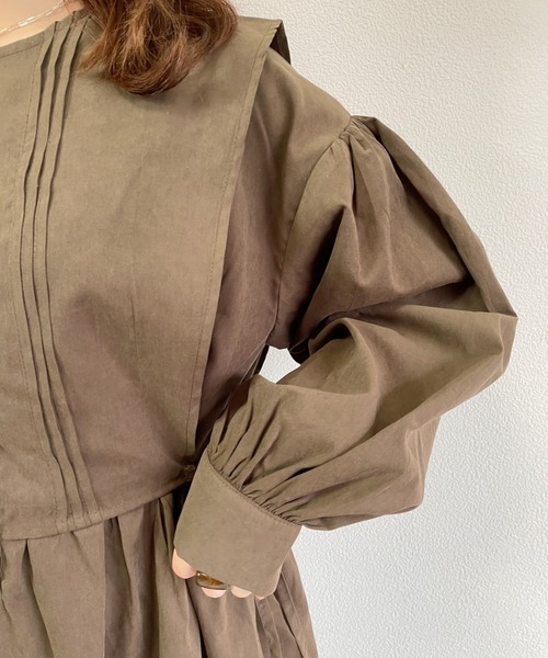 nemne store（ネンネストア）の「朝食を食べるフラップ付きレイヤード風ワンピース（ワンピース・レディース・ブラウン/グリーン/グレー系その他・フリー）」の22枚目の写真