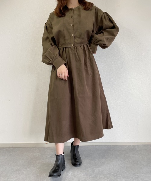 nemne store（ネンネストア）の「朝食を食べるフラップ付きレイヤード風ワンピース（ワンピース・レディース・ブラウン/グリーン/グレー系その他・フリー）」の20枚目の写真