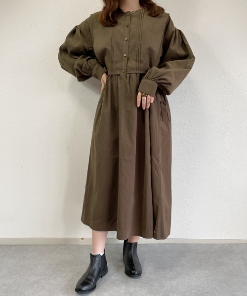 nemne store（ネンネストア）の「朝食を食べるフラップ付きレイヤード風ワンピース（ワンピース・レディース・ブラウン/グリーン/グレー系その他・フリー）」の19枚目の写真