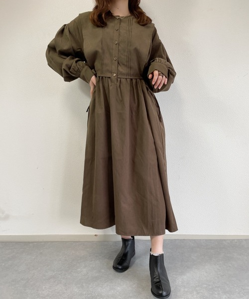 nemne store（ネンネストア）の「朝食を食べるフラップ付きレイヤード風ワンピース（ワンピース・レディース・ブラウン/グリーン/グレー系その他・フリー）」の18枚目の写真