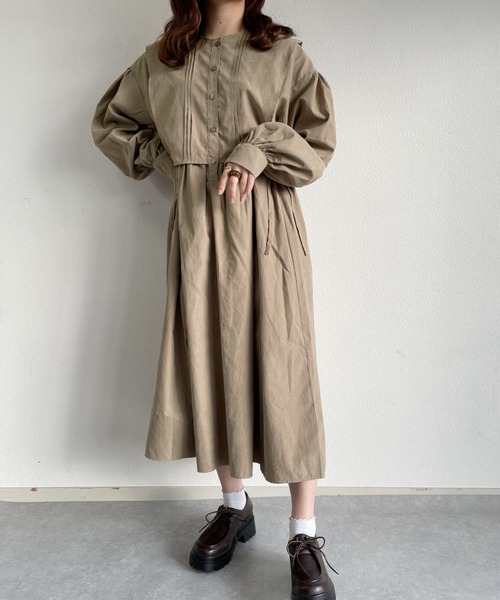 nemne store（ネンネストア）の「朝食を食べるフラップ付きレイヤード風ワンピース（ワンピース・レディース・ブラウン/グリーン/グレー系その他・フリー）」の15枚目の写真