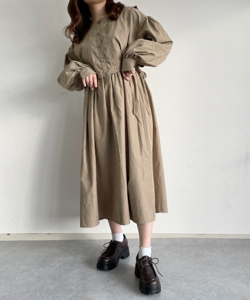 nemne store（ネンネストア）の「朝食を食べるフラップ付きレイヤード風ワンピース（ワンピース・レディース・ブラウン/グリーン/グレー系その他・フリー）」の14枚目の写真