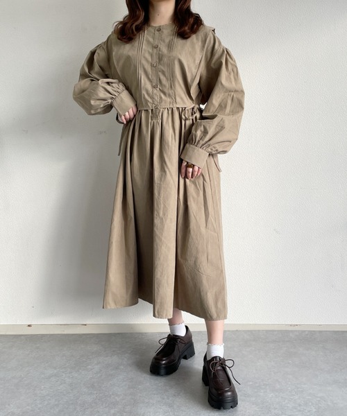 nemne store（ネンネストア）の「朝食を食べるフラップ付きレイヤード風ワンピース（ワンピース・レディース・ブラウン/グリーン/グレー系その他・フリー）」の13枚目の写真