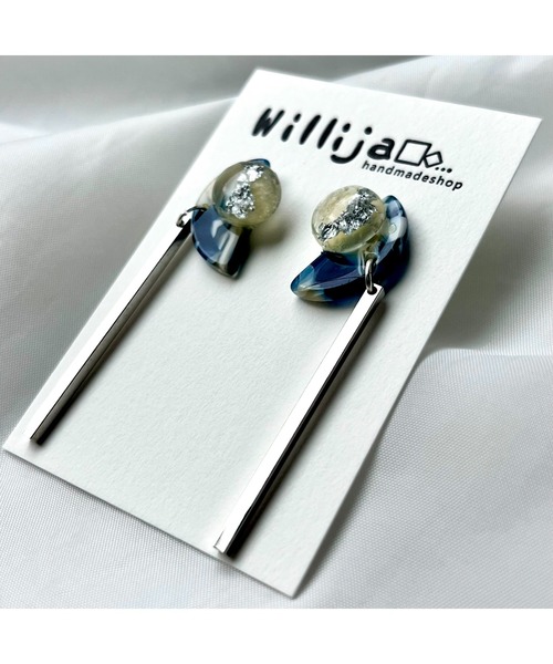 tone(トーン)の「【Willija】金属アレルギー対応《月葉》紫陽花の月モチーフピアス(MA)(ピアス(両耳用)・レディース・シルバー系その他/ゴールド系その他/グリーン系その他/ブラック・FREE)」の7枚目の写真