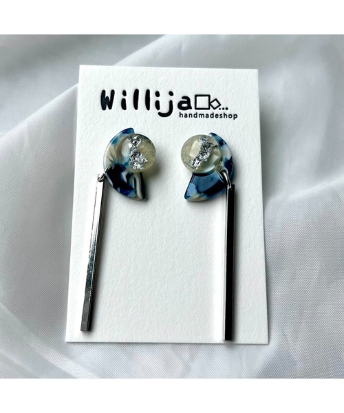 tone(トーン)の「【Willija】金属アレルギー対応《月葉》紫陽花の月モチーフピアス(MA)(ピアス(両耳用)・レディース・シルバー系その他/ゴールド系その他/グリーン系その他/ブラック・FREE)」の8枚目の写真