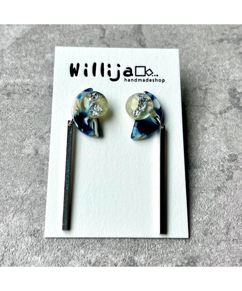 tone(トーン)の「【Willija】金属アレルギー対応《月葉》紫陽花の月モチーフピアス(MA)(ピアス(両耳用)・レディース・シルバー系その他/ゴールド系その他/グリーン系その他/ブラック・FREE)」の6枚目の写真