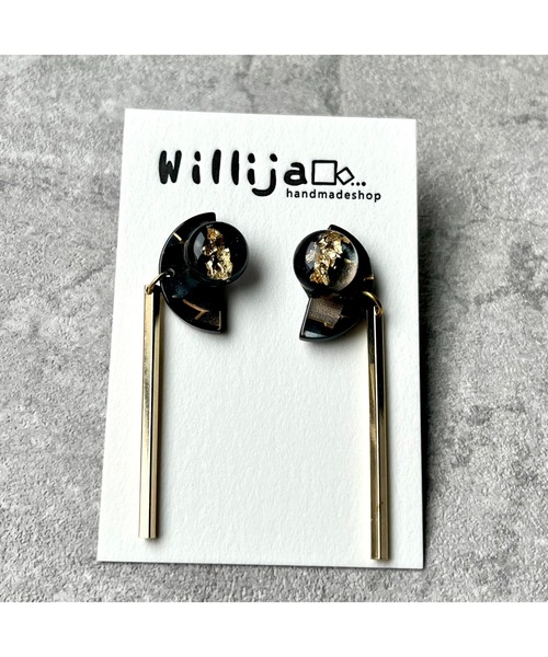 tone(トーン)の「【Willija】金属アレルギー対応《月葉》紫陽花の月モチーフピアス(MA)(ピアス(両耳用)・レディース・シルバー系その他/ゴールド系その他/グリーン系その他/ブラック・FREE)」の13枚目の写真