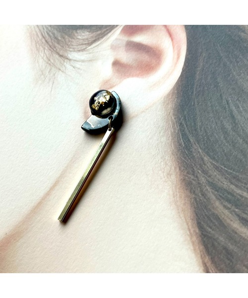 tone(トーン)の「【Willija】金属アレルギー対応《月葉》紫陽花の月モチーフピアス(MA)(ピアス(両耳用)・レディース・シルバー系その他/ゴールド系その他/グリーン系その他/ブラック・FREE)」の18枚目の写真