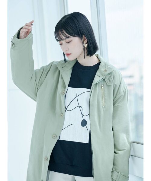 MURUA（ムルーア）の「【AOI】インナーコットンスタンドカラーコート（ステンカラーコート・レディース・カーキ/アイボリー・FREE）」の7枚目の写真