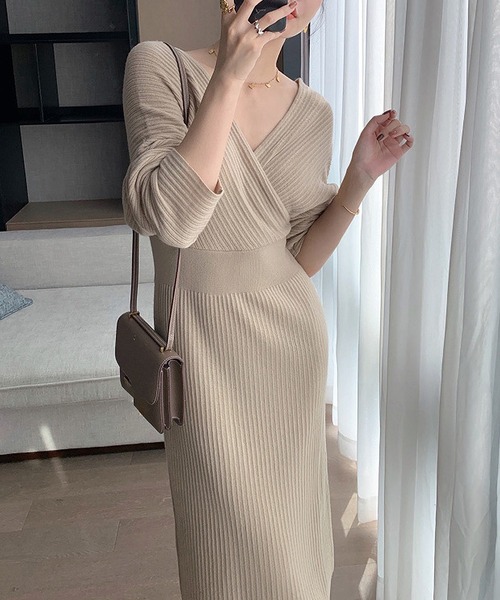 セール Vネックニットワンピース ワンピース Lopass ロパス のファッション通販 Zozotown